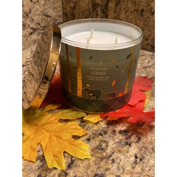 Bath & Body Works Accents Bath Body Works Leaves 3 Wick Candle